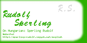 rudolf sperling business card